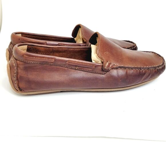 Mens Positano M. Gemi Leather Driving Moccasins Cognac Brown Size 10 - Picture 4 of 10